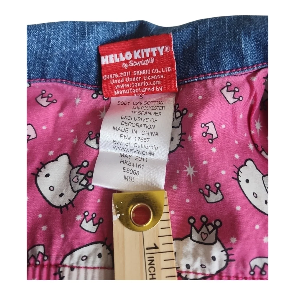 Hello Kitty Girls Denim Jacket with Pink Lining 5